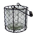 Cheungs Rattan Round Glass Jar in Wire Basket, White - Large 15S001WL